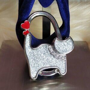 Silver Sparkle Cat Bag Saver Hanger